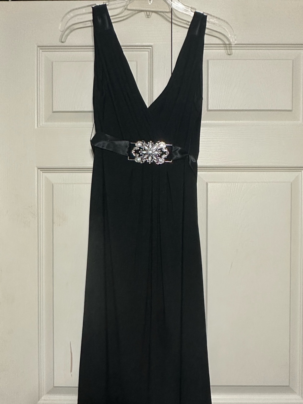 Scarlett Nite Black Maxi Dress with Jeweled Waist Detail